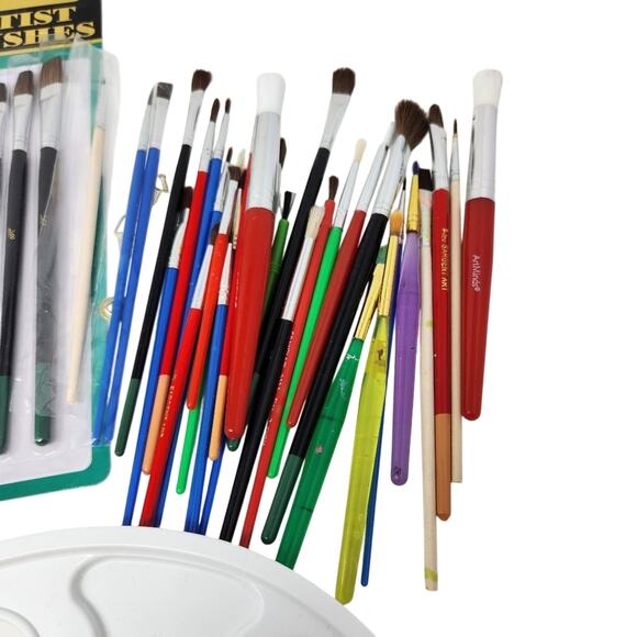 Art Supplies Set Bundle Watercolor Acrylic Paints and Paint Brushes Palette - Picture 3 of 9